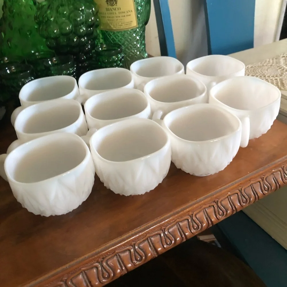 Vintage Milk Glass Punch Cups